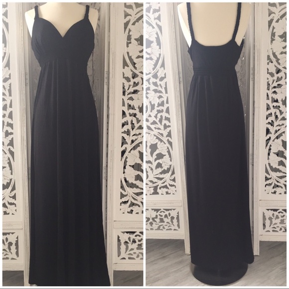 Black Knit Smocked Wrap Maxi Dress - NWT - Picture 2 of 4